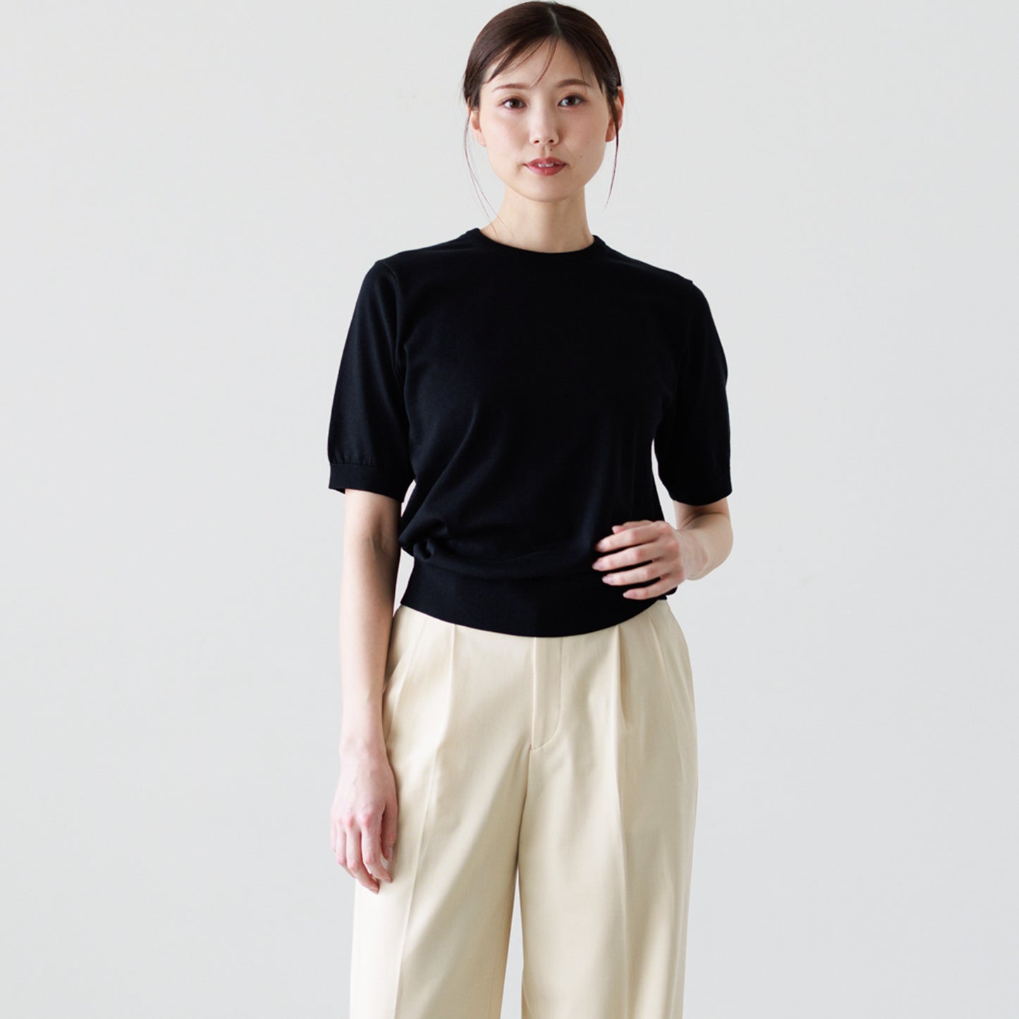 FF30 GIZAコットン ベーシッククルーネックショートスリーブ(BM0529)