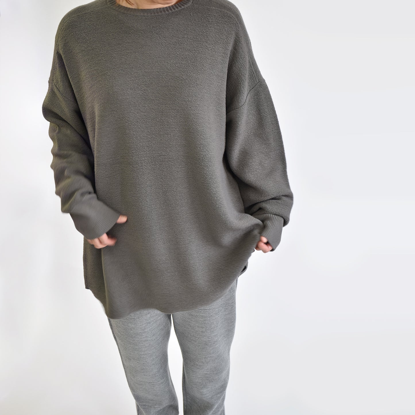 ワッフルオーバーサイズクルーネック(HM0554)