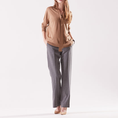 ottimo:タイ付きVネックプルオーバー（#0715）