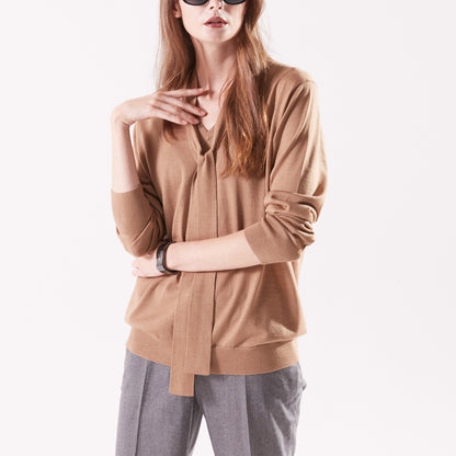 ottimo:タイ付きVネックプルオーバー（#0715）