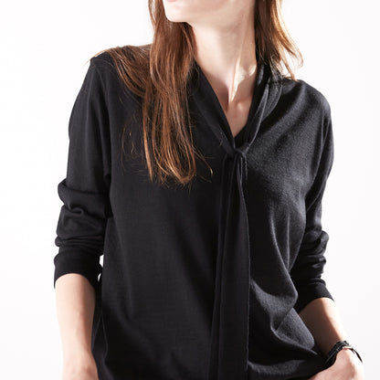 ottimo:タイ付きVネックプルオーバー（#0715）