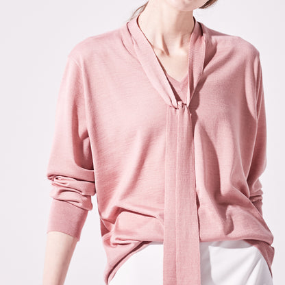 ottimo:タイ付きVネックプルオーバー（#0715）