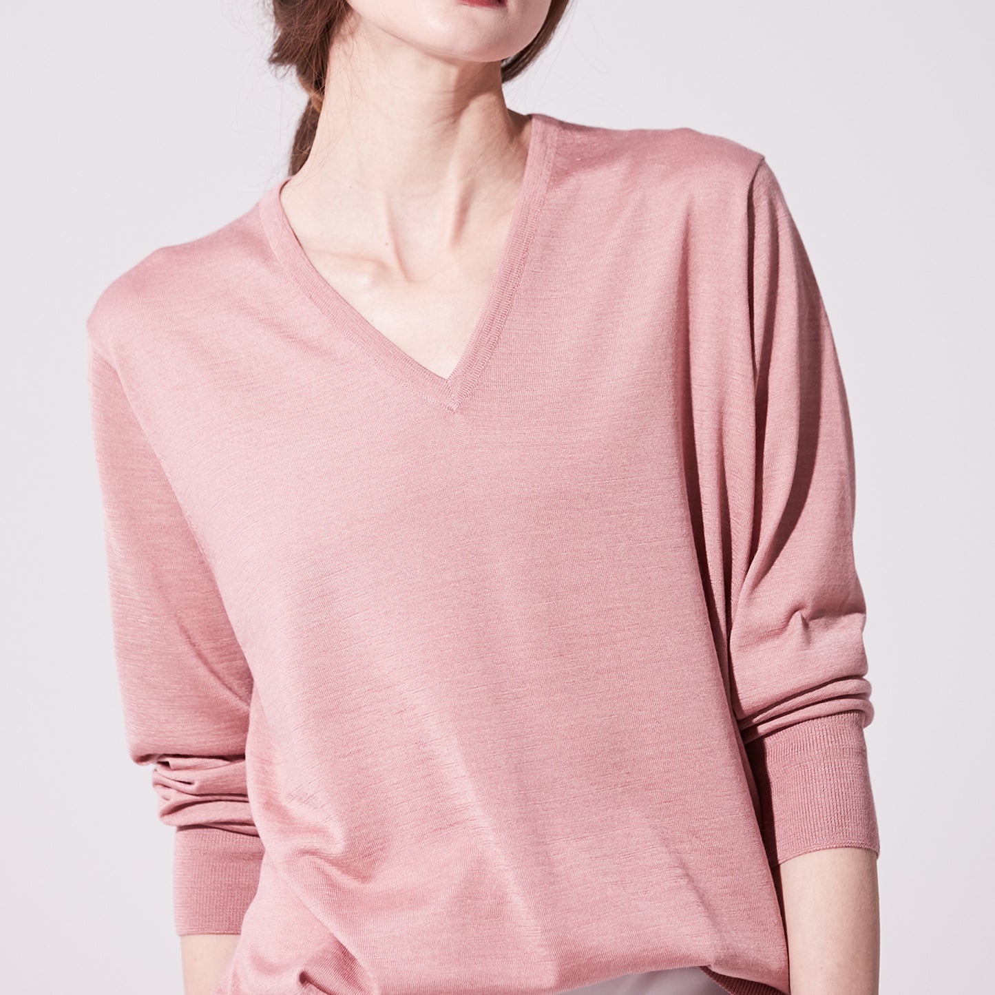 ottimo:タイ付きVネックプルオーバー（#0715）