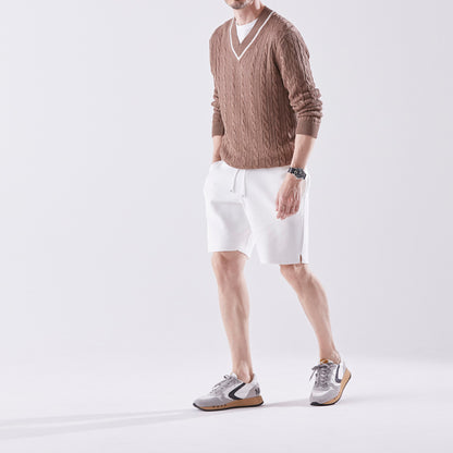 sporta：ケーブル編みVネックプルオーバー（＃4256）